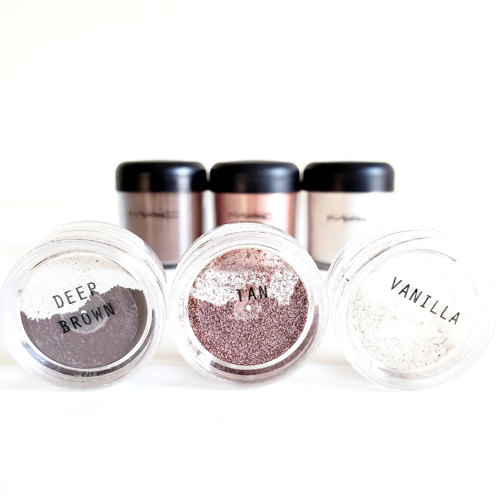 MAC Pigments Samples Set Deep Brown Tan Vanilla